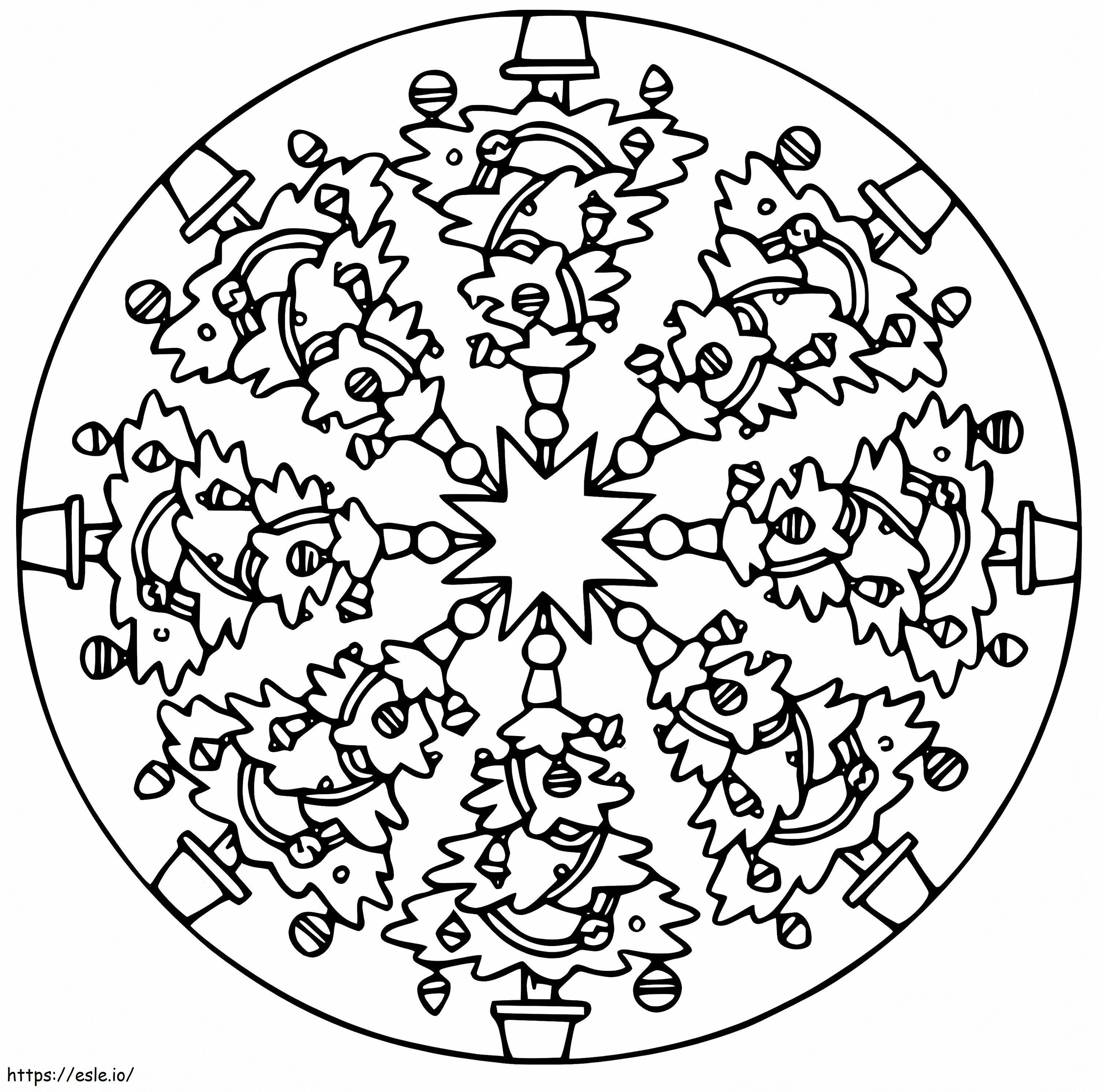 Coloriage Mandala de Noël 28 à imprimer dessin