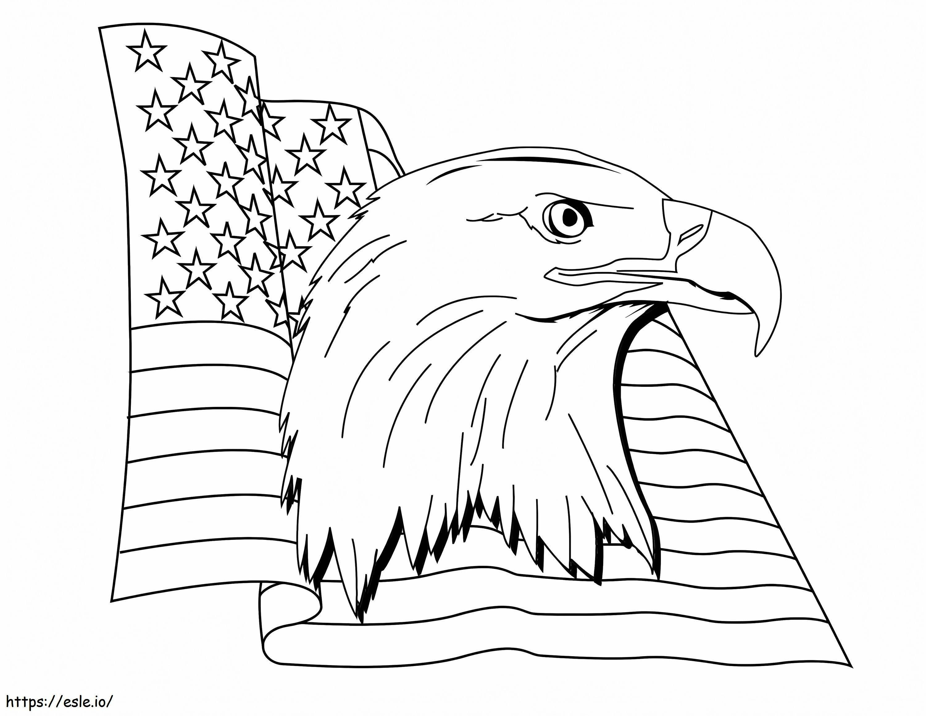 Águila Patriótica 1 para colorear