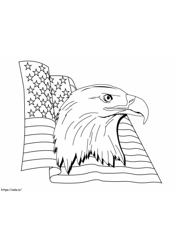 Coloriage Aigle Patriotique 1 à imprimer dessin
