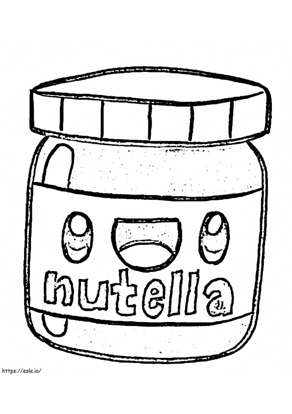 Kawaii Nutella 11 para colorir