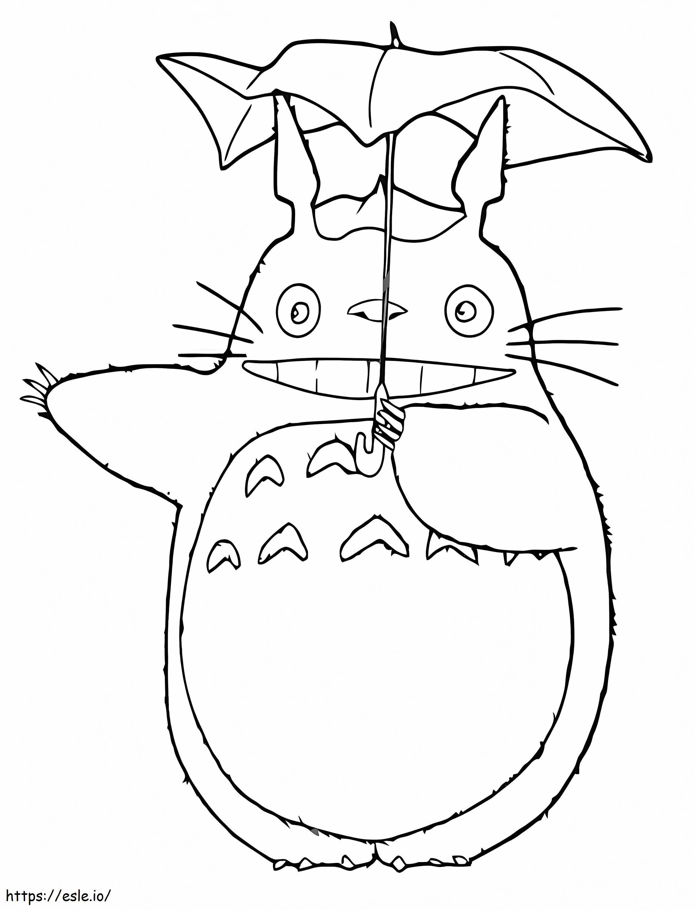 Coloriage Magnifique Totoro 2 à imprimer dessin