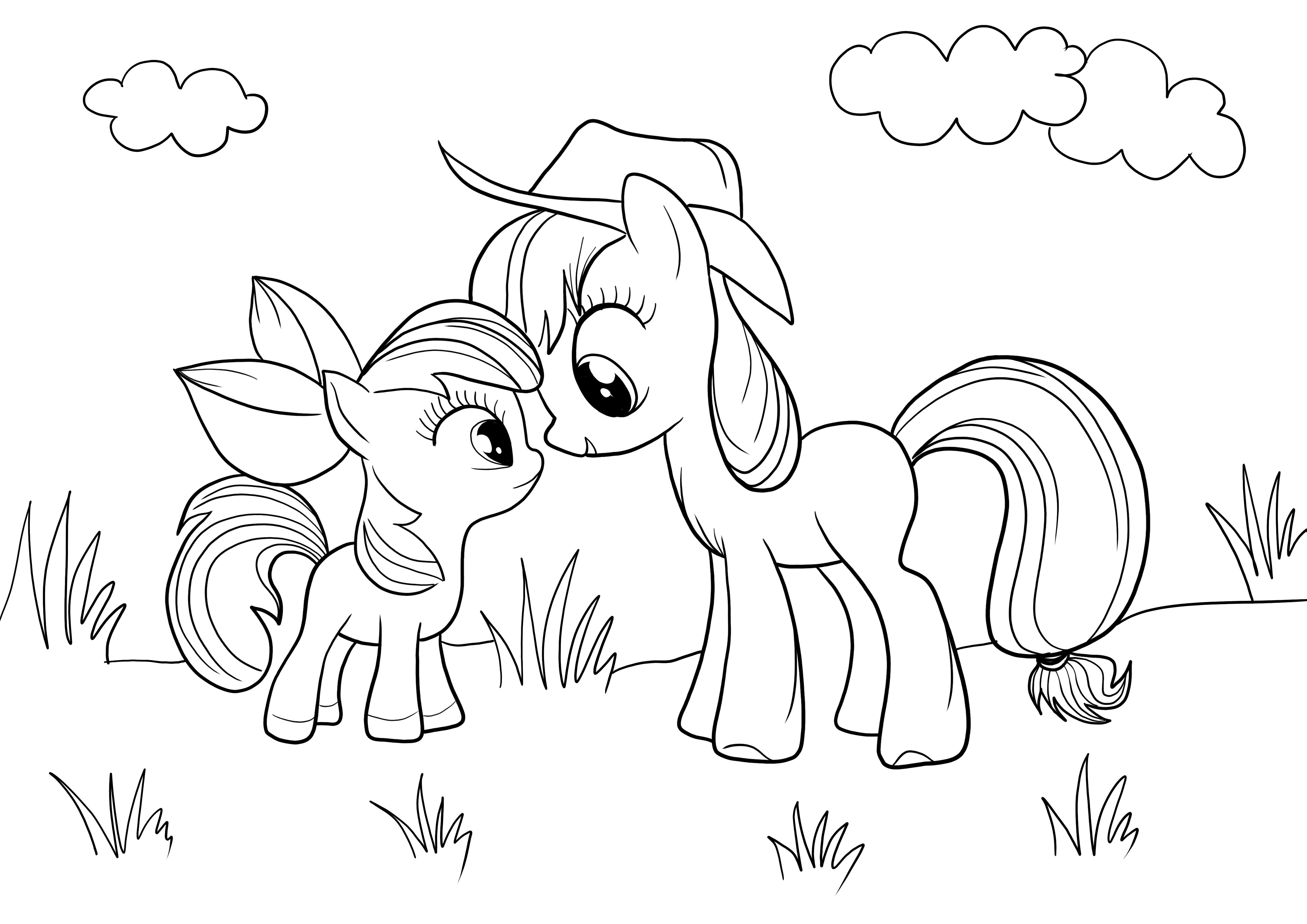 little pony siblings to color and download for free
