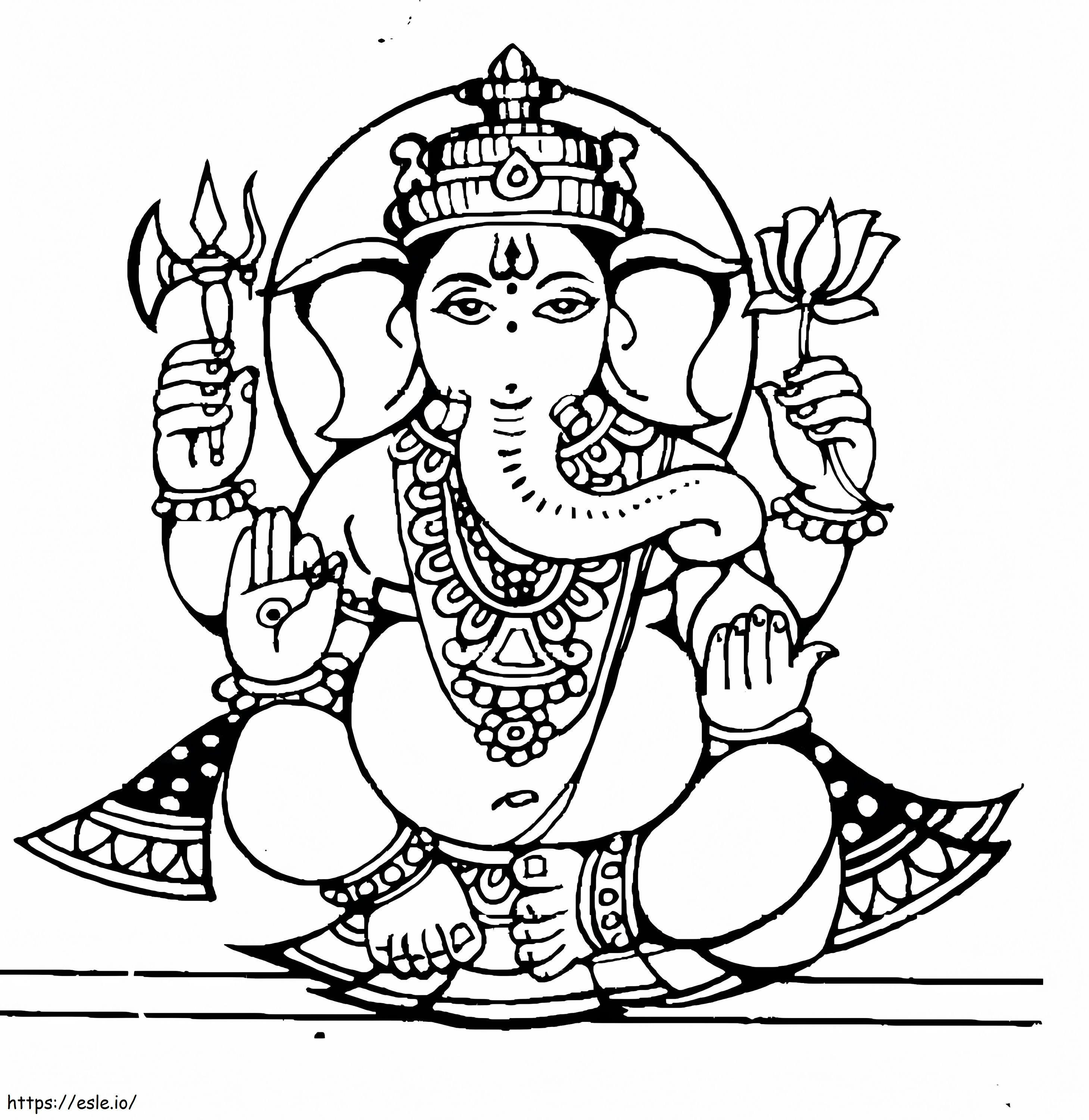 Senhor Ganesha 4 para colorir
