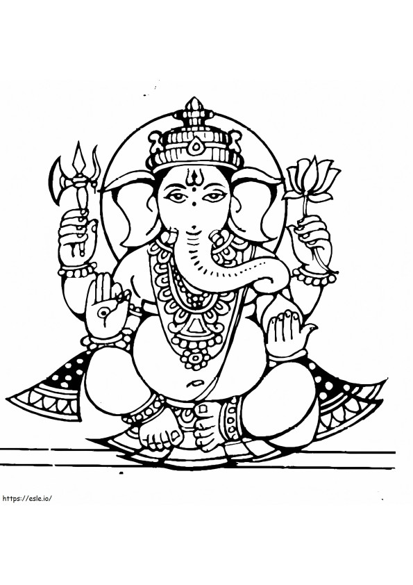 Lord Ganesha 4 coloring page