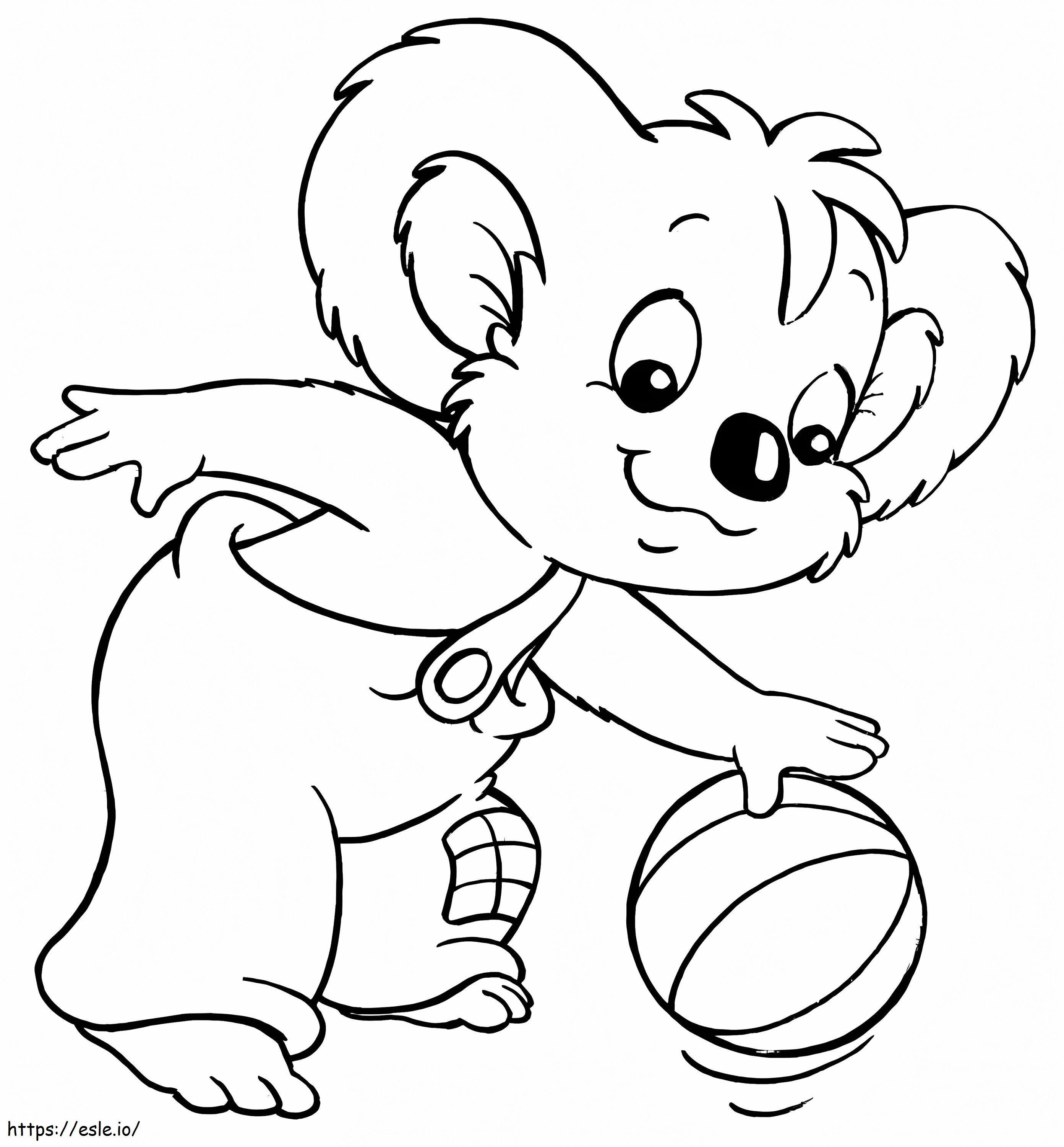 Blinky Bill jogando basquete para colorir
