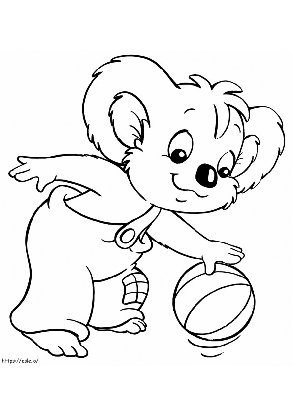 Blinky Bill jugando baloncesto para colorear