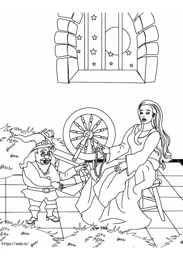 The Miller'S Daughter Giving Her Necklace coloring page