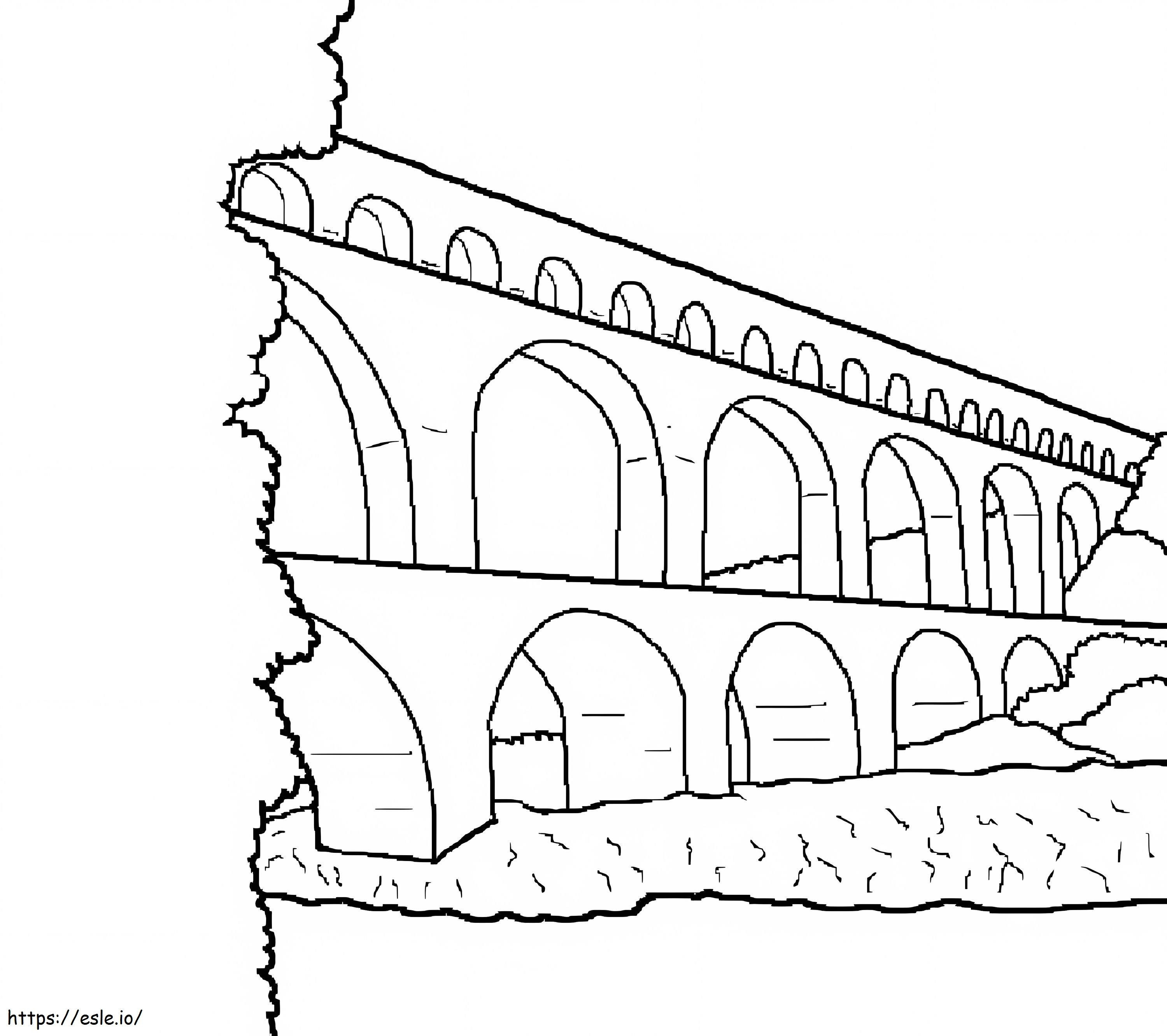 Brug Pont Du Gard kleurplaat kleurplaat