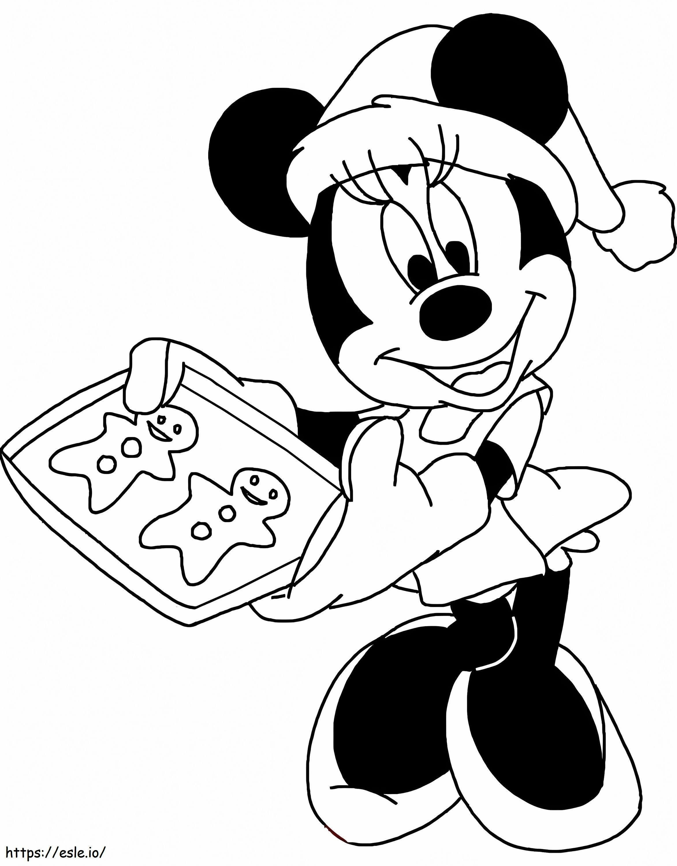 Coloriage Minnie Mouse Disney Noël à imprimer dessin