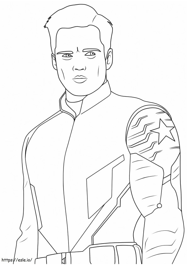 The Winter Soldier Bucky Barnes coloring page