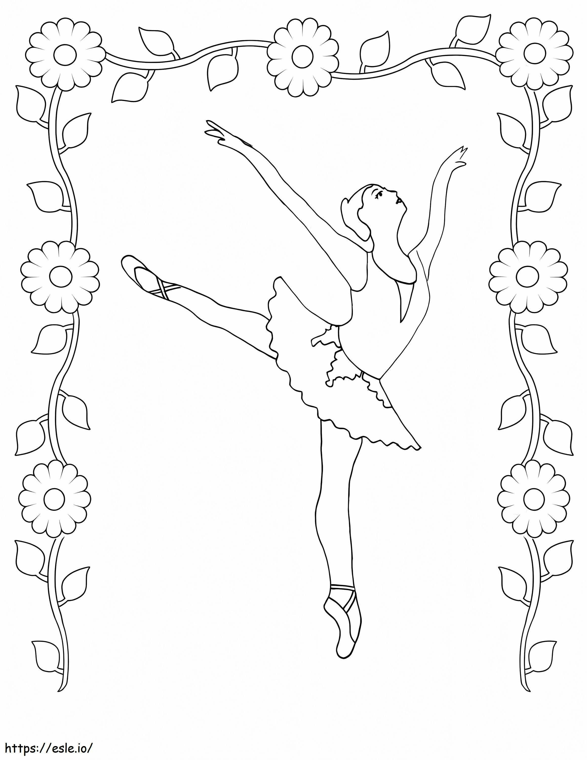 Tancerka baletowa kolorowanka