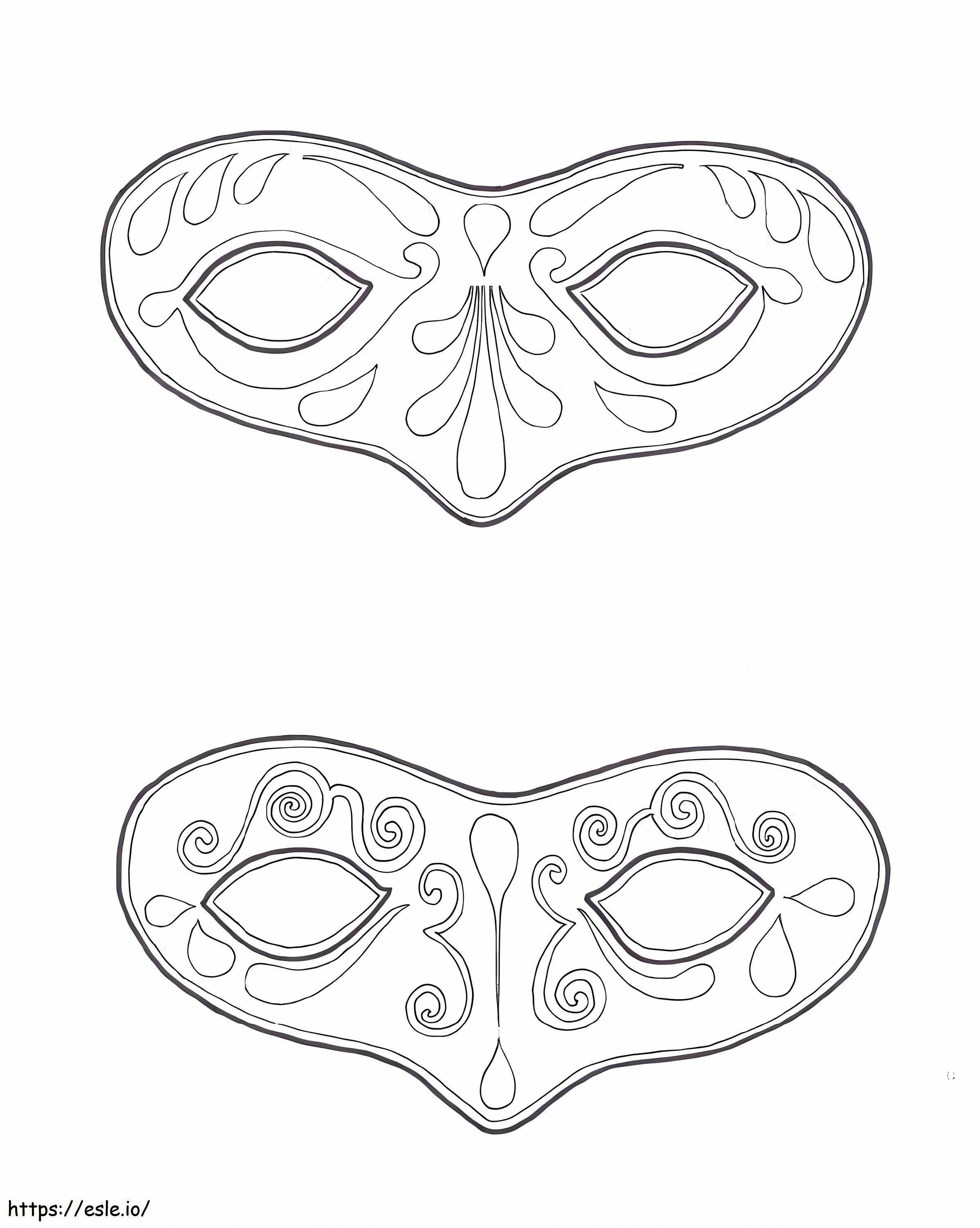 Dos Mascaras para colorir