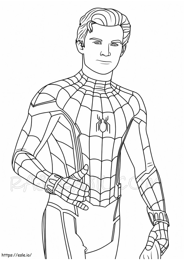 Coloriage Visage souriant de Spiderman à imprimer dessin