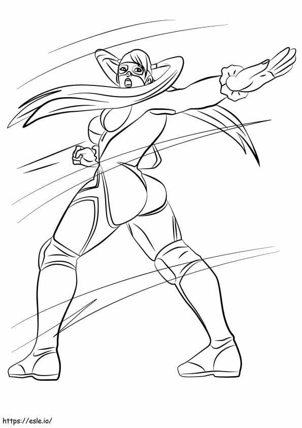 Rainbow Mika From Street Fighter coloring page