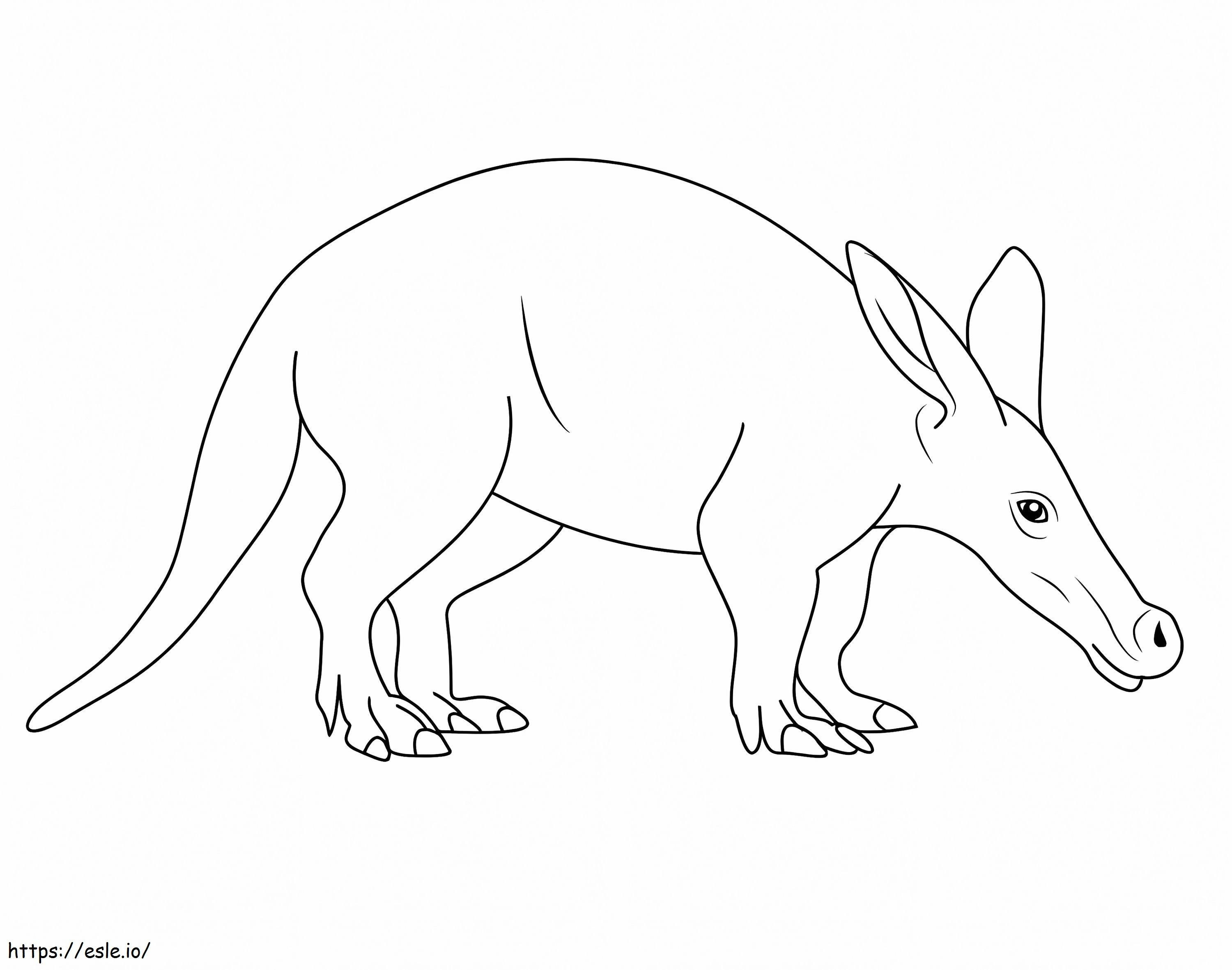 Aardvark semplice da colorare