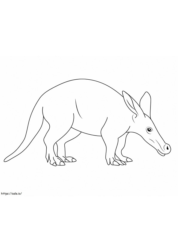 Simple Aardvark coloring page