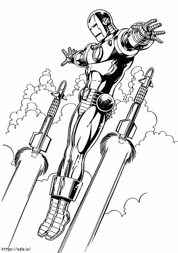 Iron Man And Missiles coloring page