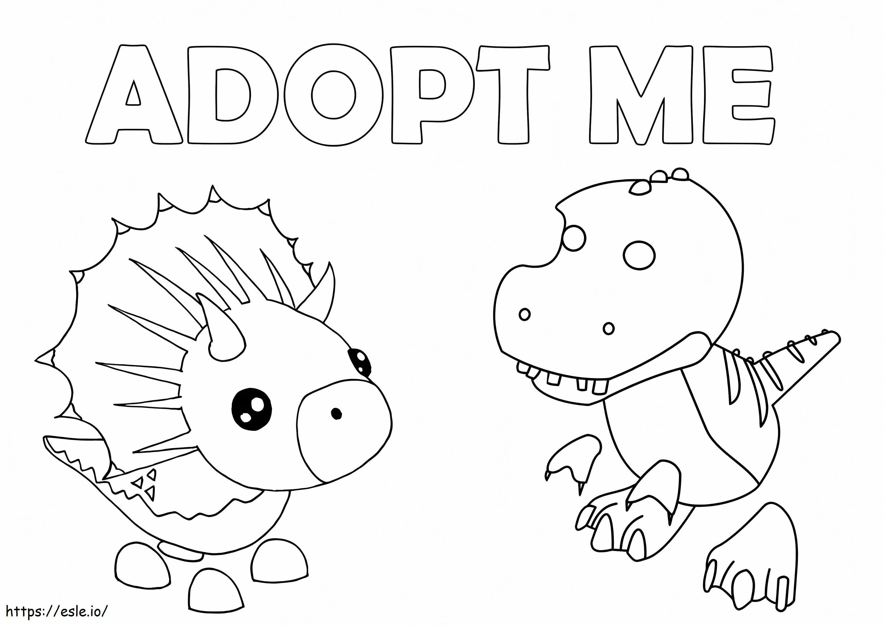 Dinosaurs Adopt Me coloring page
