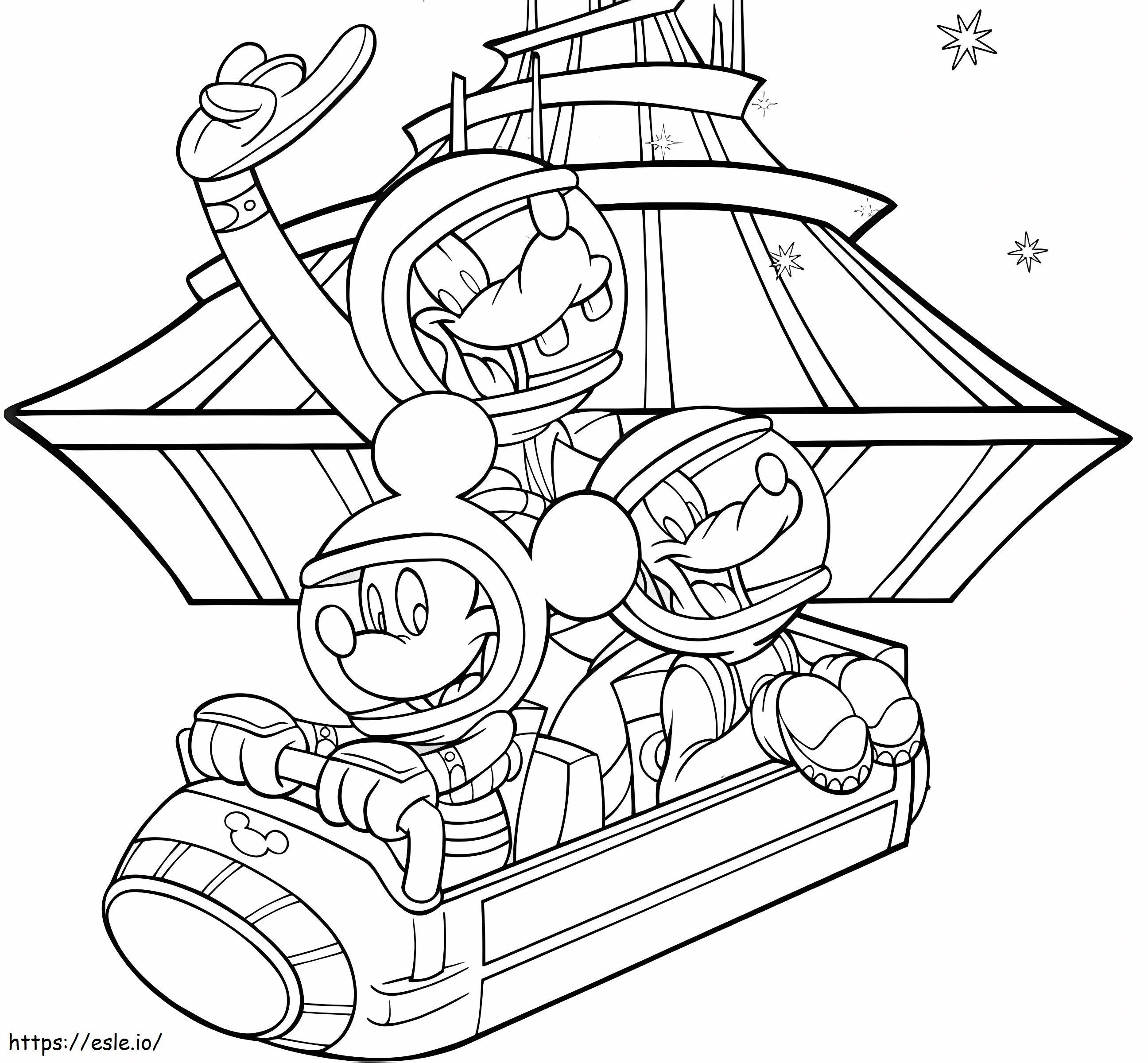 Disney Mickey Mouse And Happy Friends coloring page