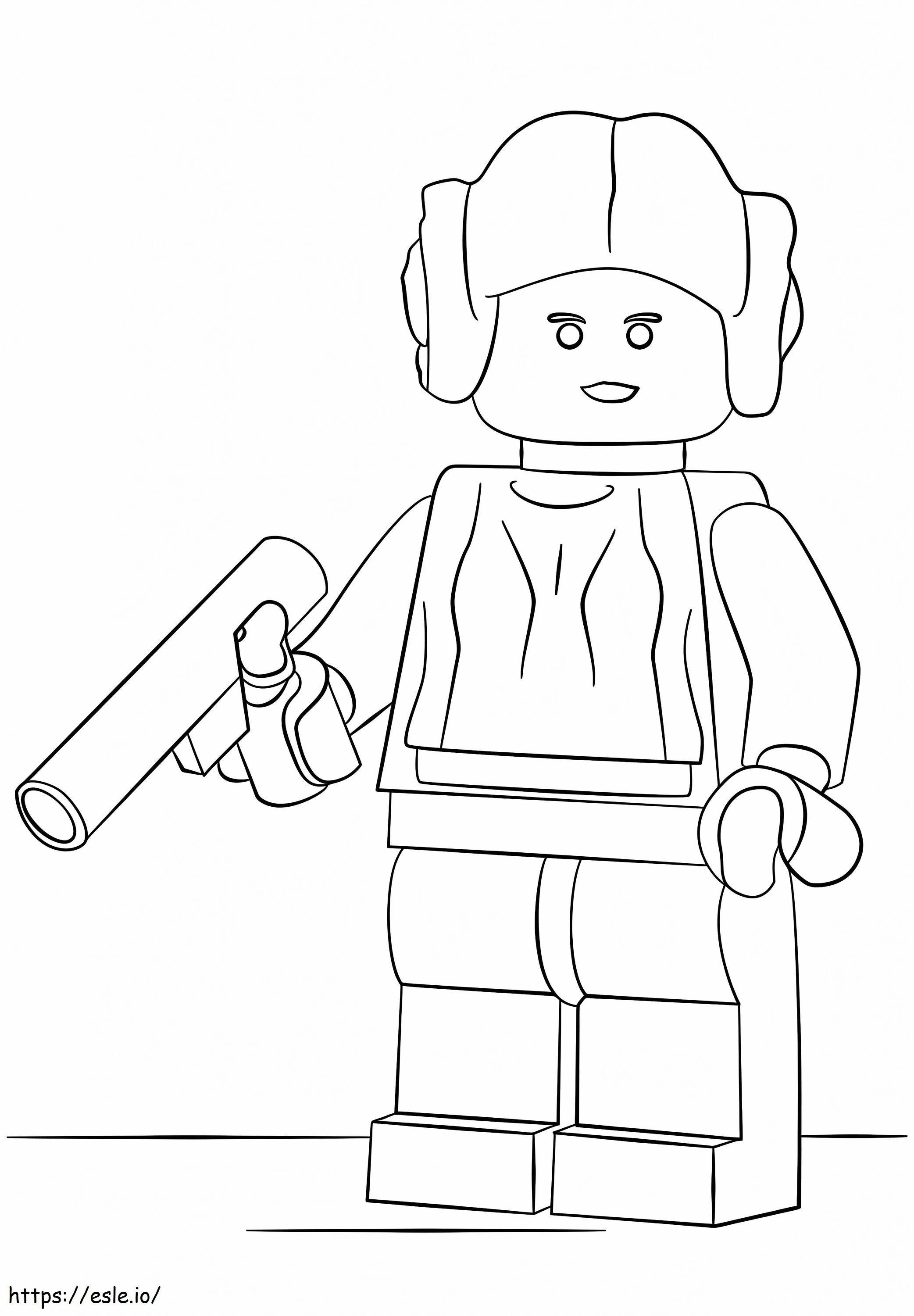 Coloriage LEGO Princesse Leia à imprimer dessin