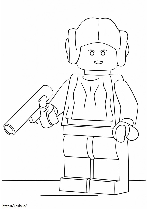 Lego-prinsessa Leia värityskuva