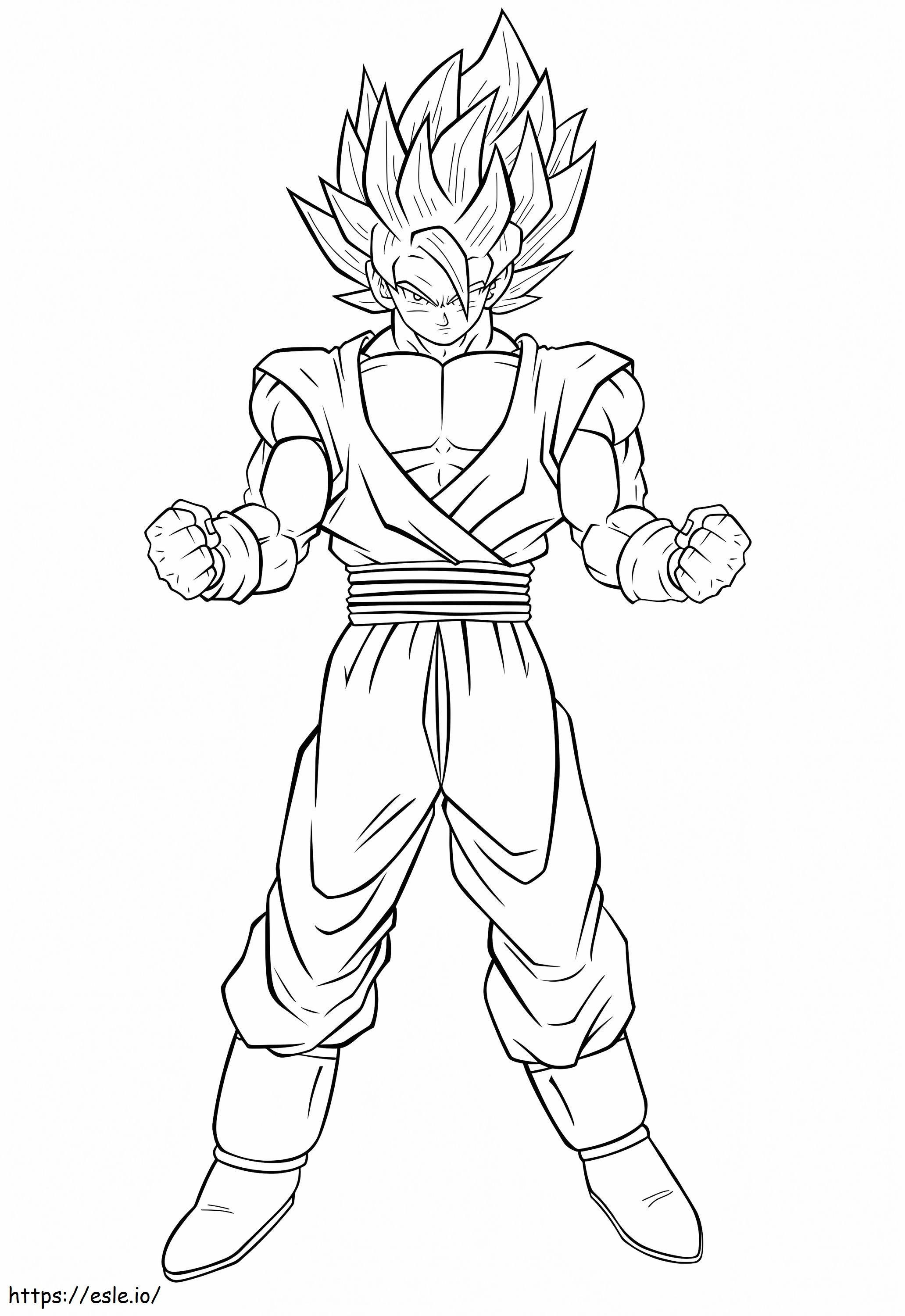Coloriage Son Goku en colère à imprimer dessin