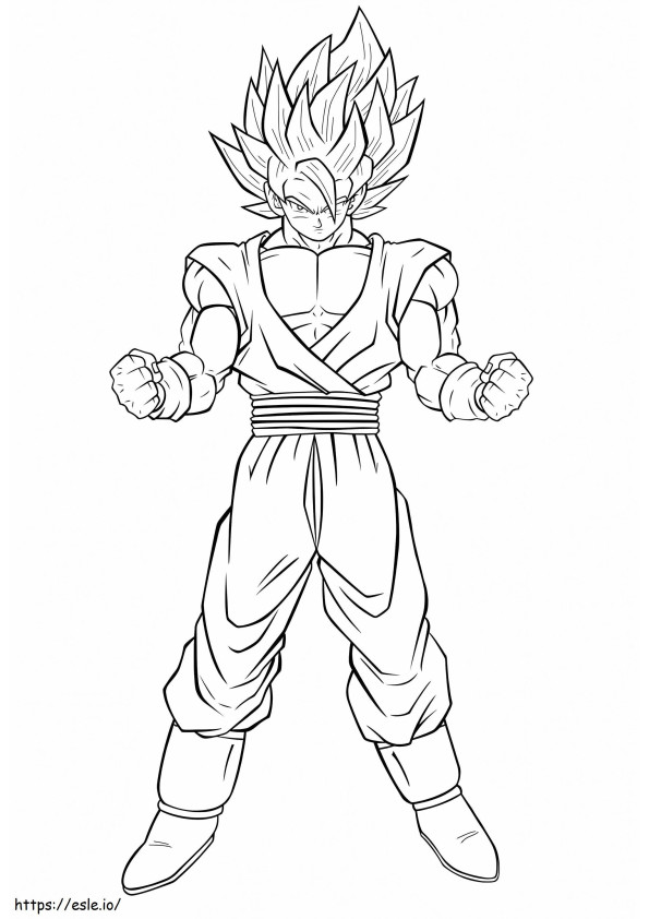 Coloriage Son Goku en colère à imprimer dessin