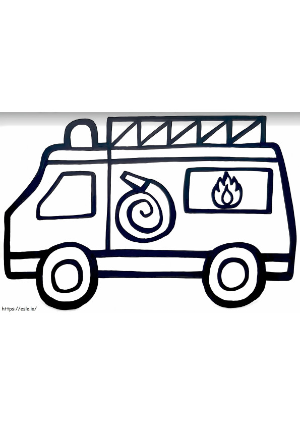 1534924424 Glitter Toy Fire Truck A4 coloring page