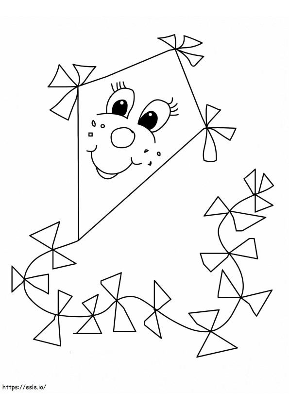 Kite In Love coloring page