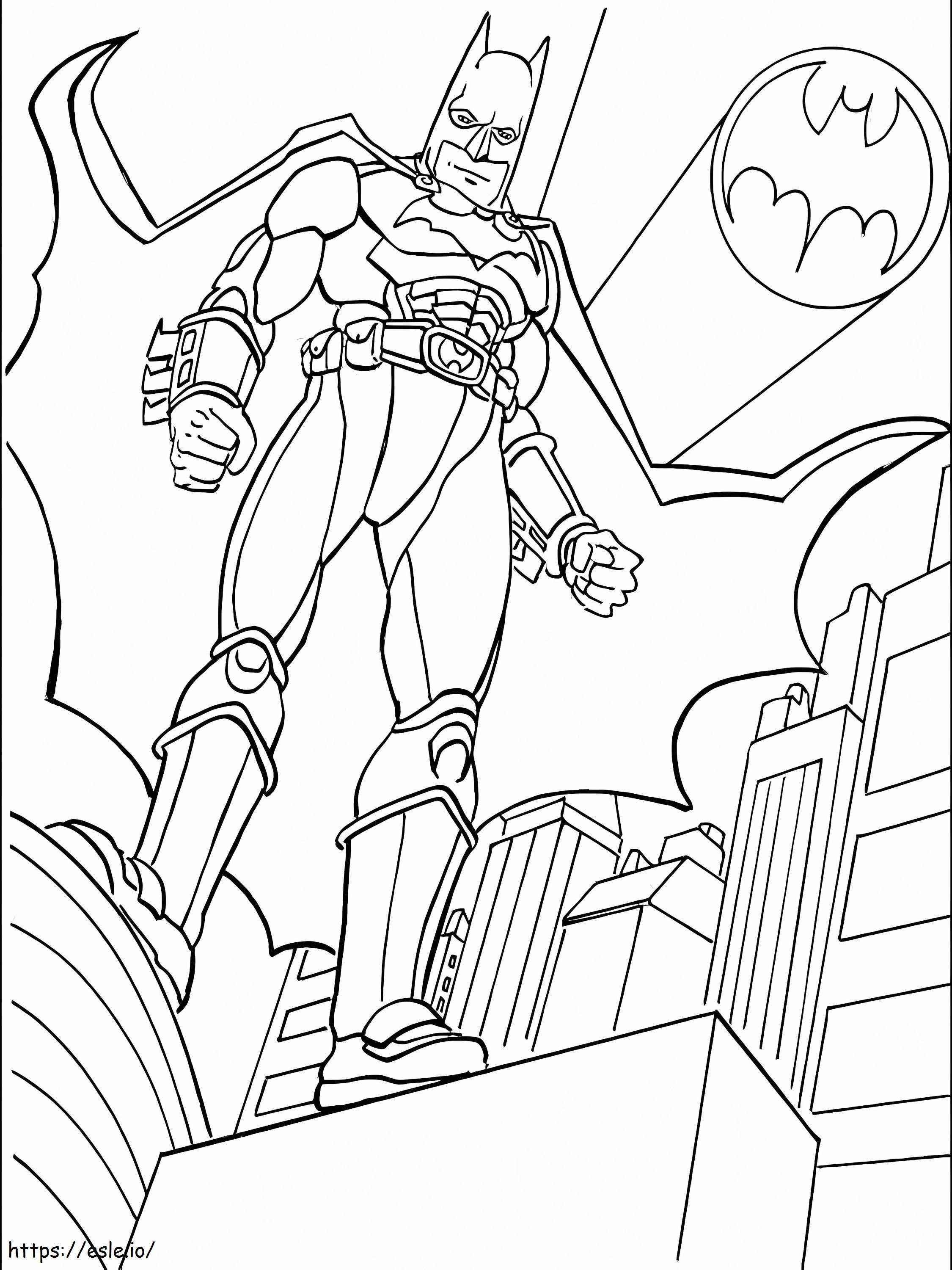 Batman na cidade para colorir