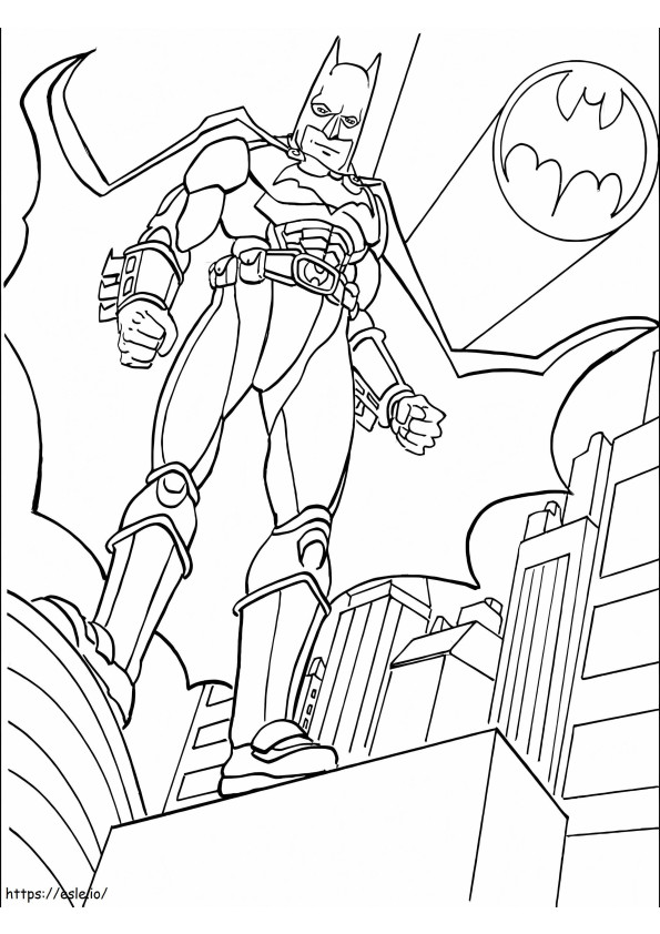 Batman In The City coloring page
