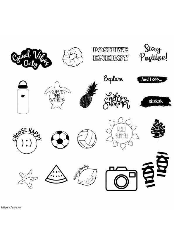 Aesthetics Stickers coloring page