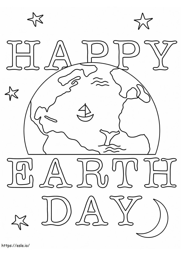 Happy Earth Day 5 coloring page