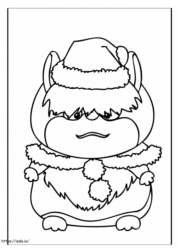 Christmas Hamster coloring page