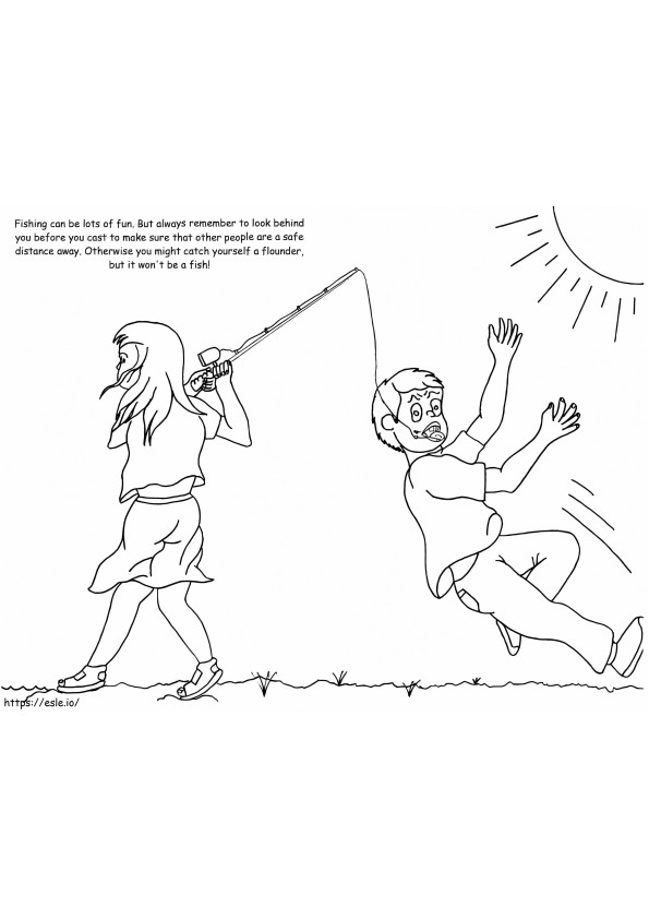 Fishing Safety coloring page