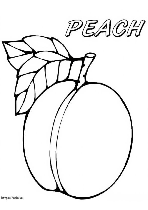 Uma fruta de pêssego para colorir