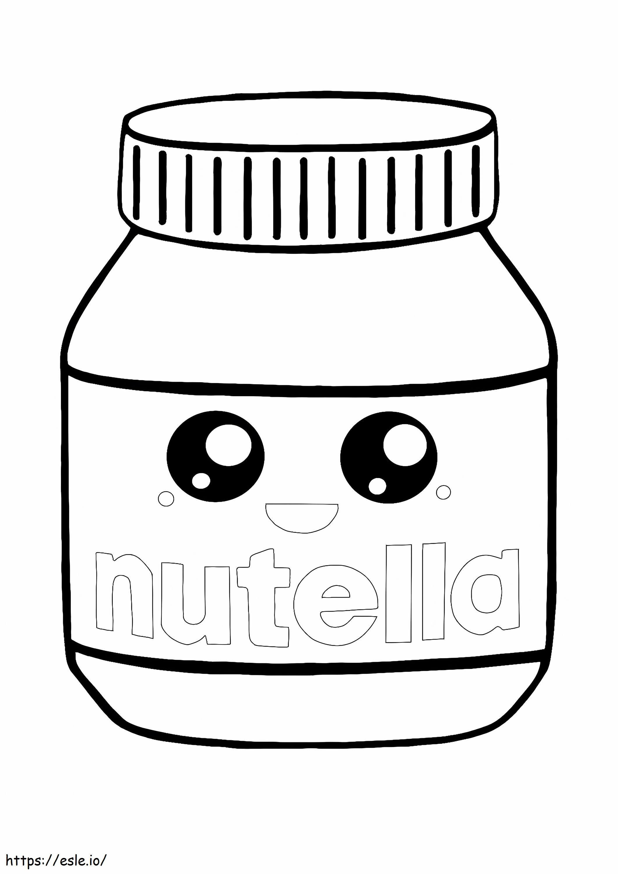 Kawaii Nutella Diversion coloring page