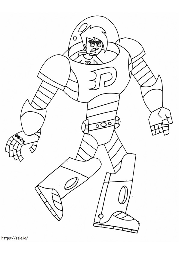 Danny Phantom in Robot kleurplaat kleurplaat
