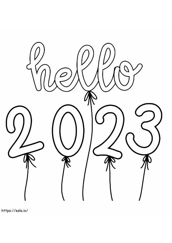 Hello 2023 coloring page