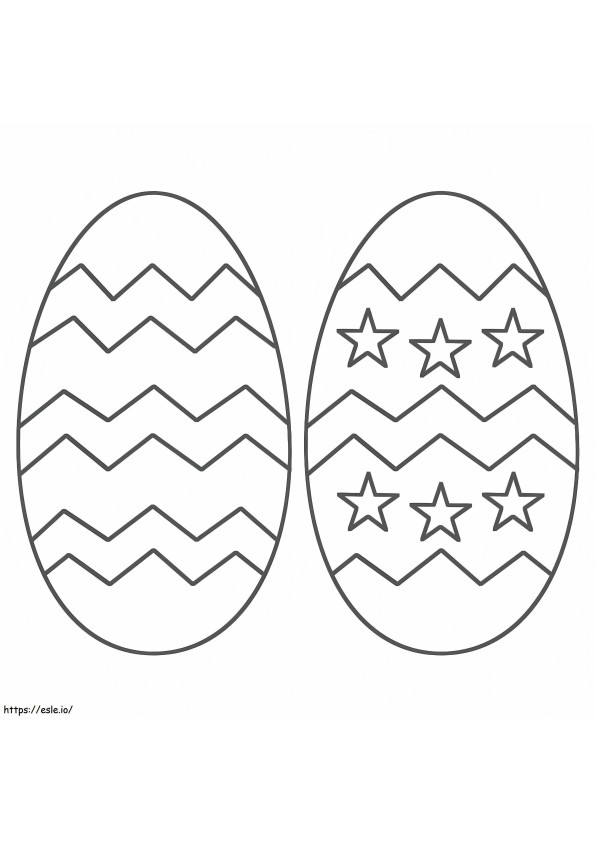 Coloriage Deux œufs de Pâques à imprimer dessin