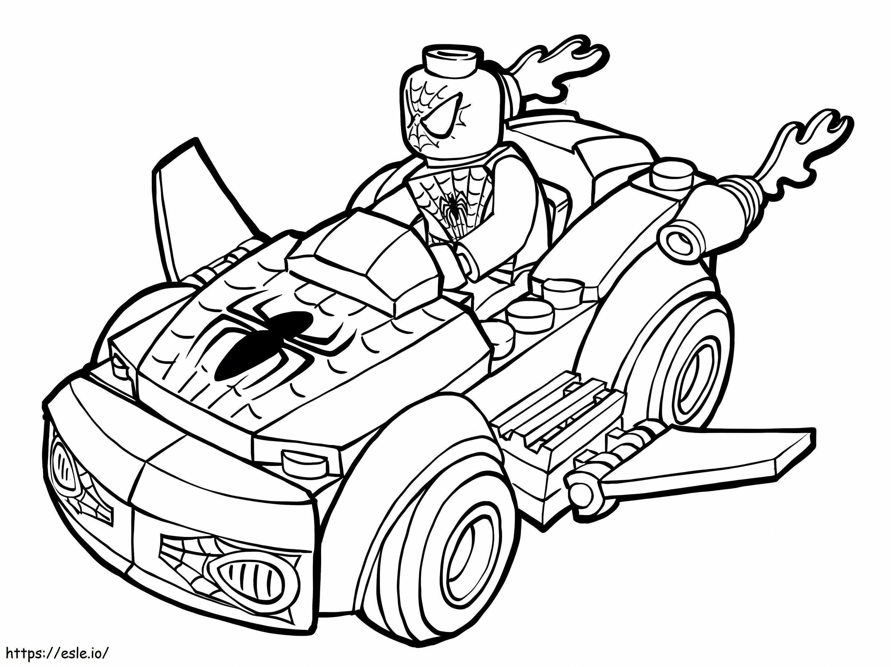 レゴ スパイダーマン ドライビング ぬりえ - 塗り絵