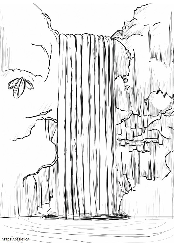 Waterfall To Color coloring page