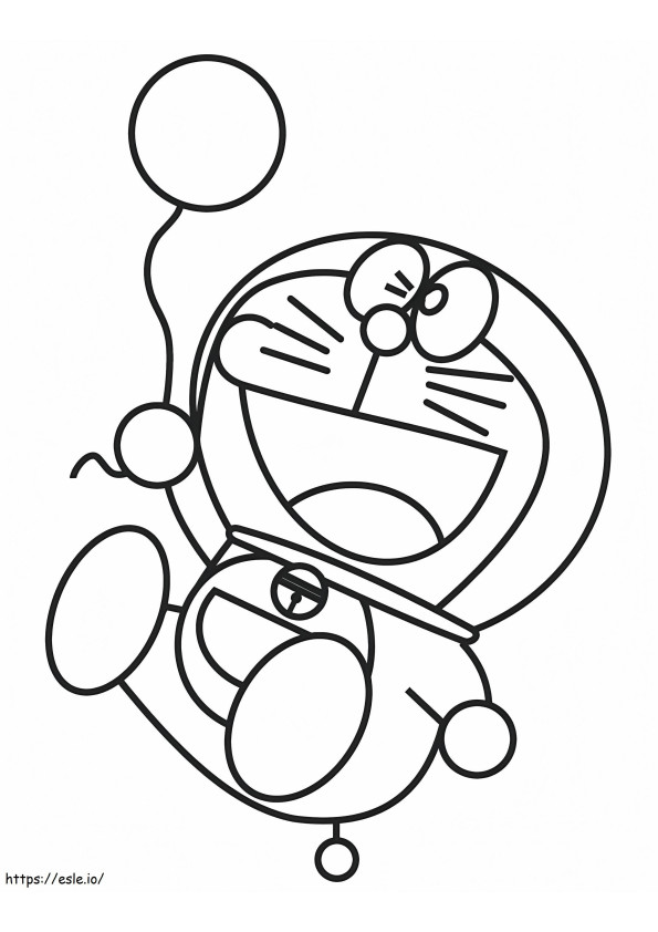 1531277988 Doraemon ilmapallolla A4 värityskuva