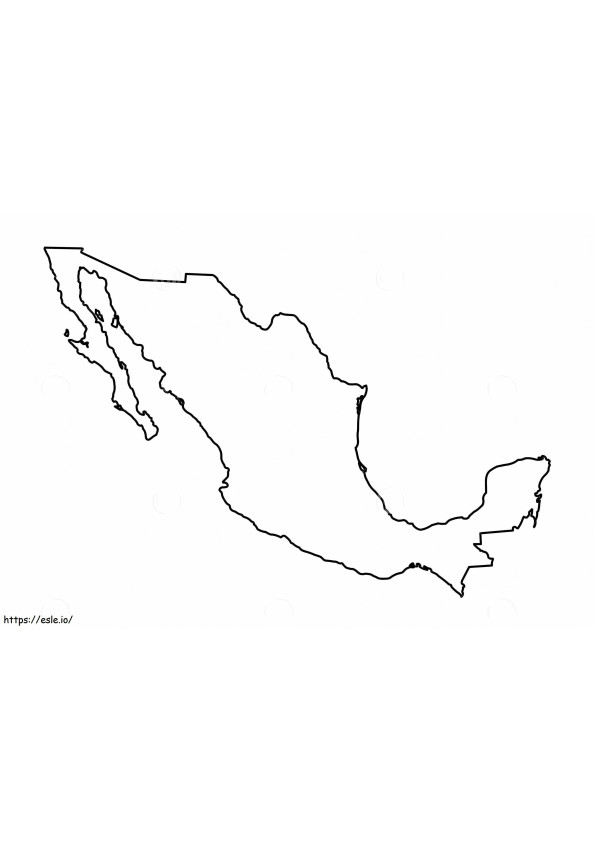 Mexico Map To Color coloring page