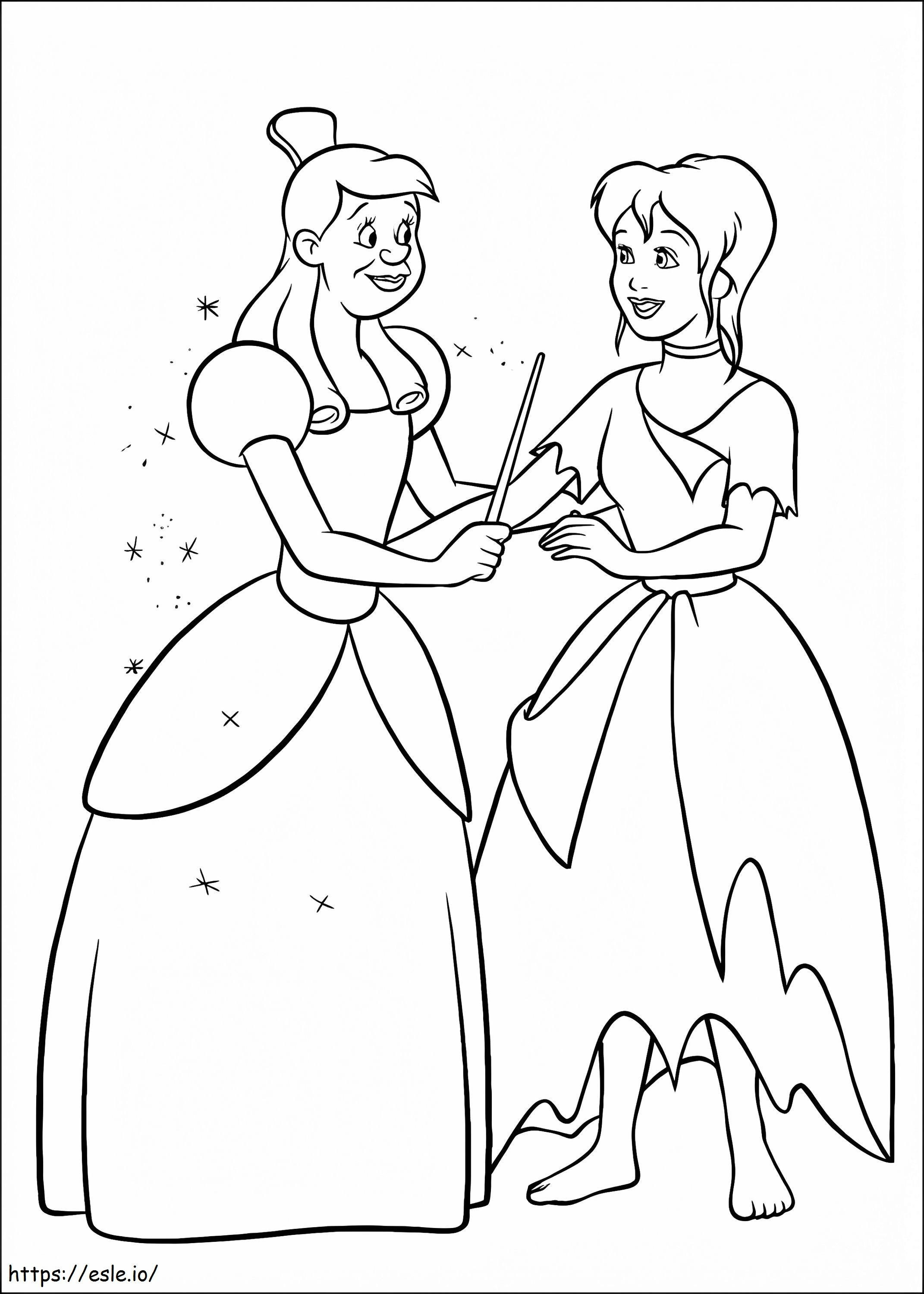 Anastasia Tremaine And Cinderella coloring page