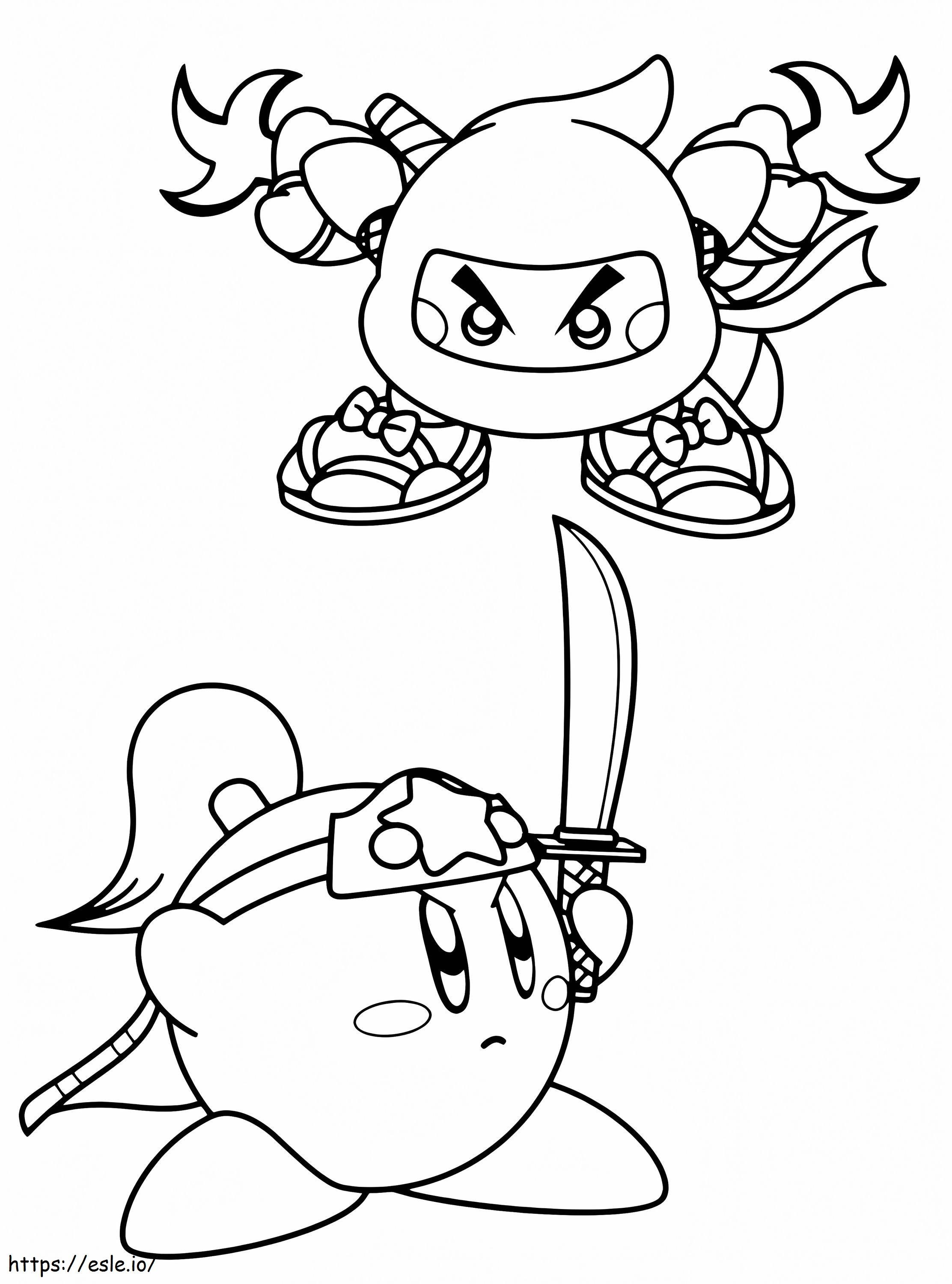 Kirby Ninja 759X1024 coloring page