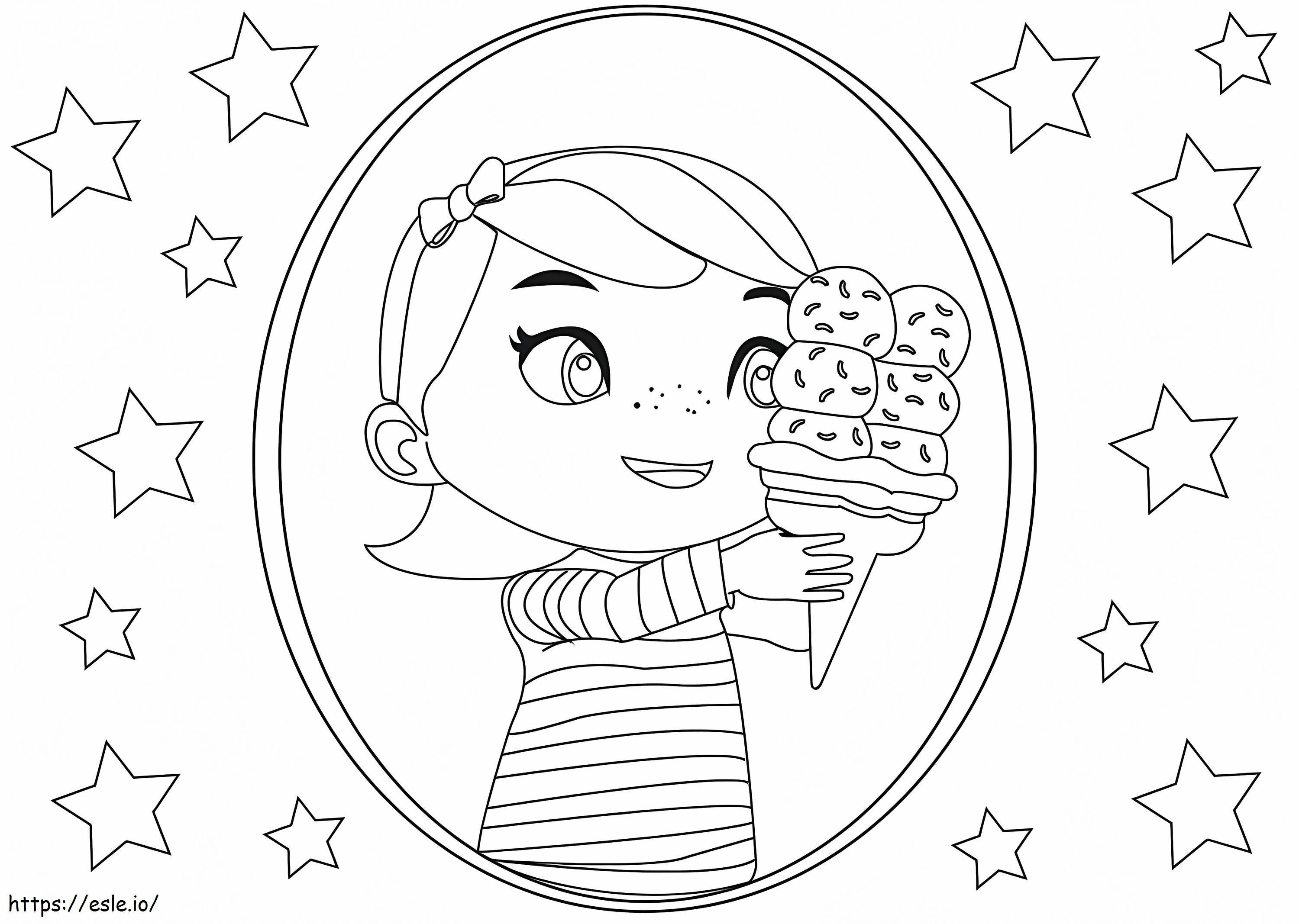 Happy Mia Little Baby Bum coloring page