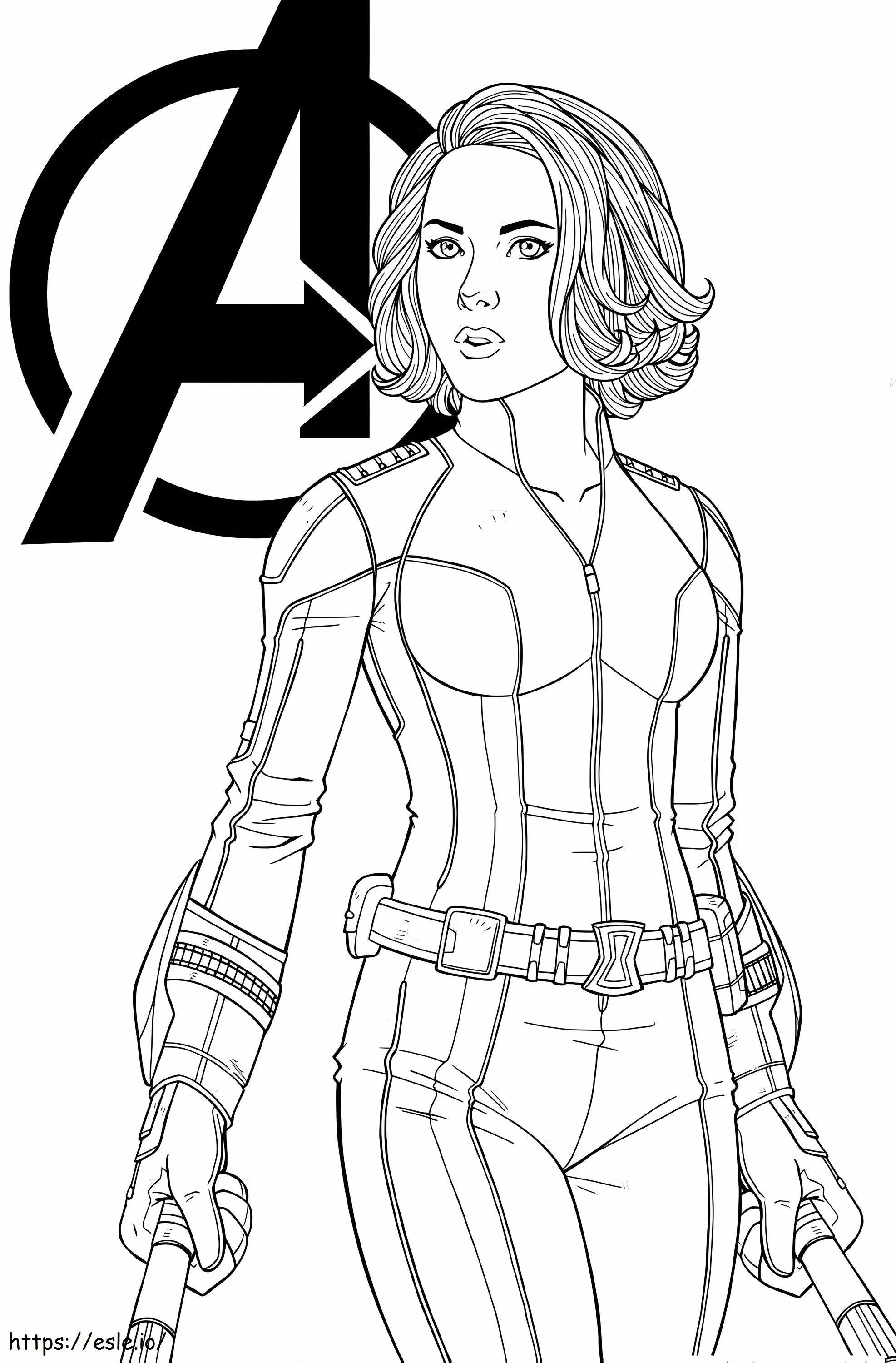 Black Widow Avenger coloring page