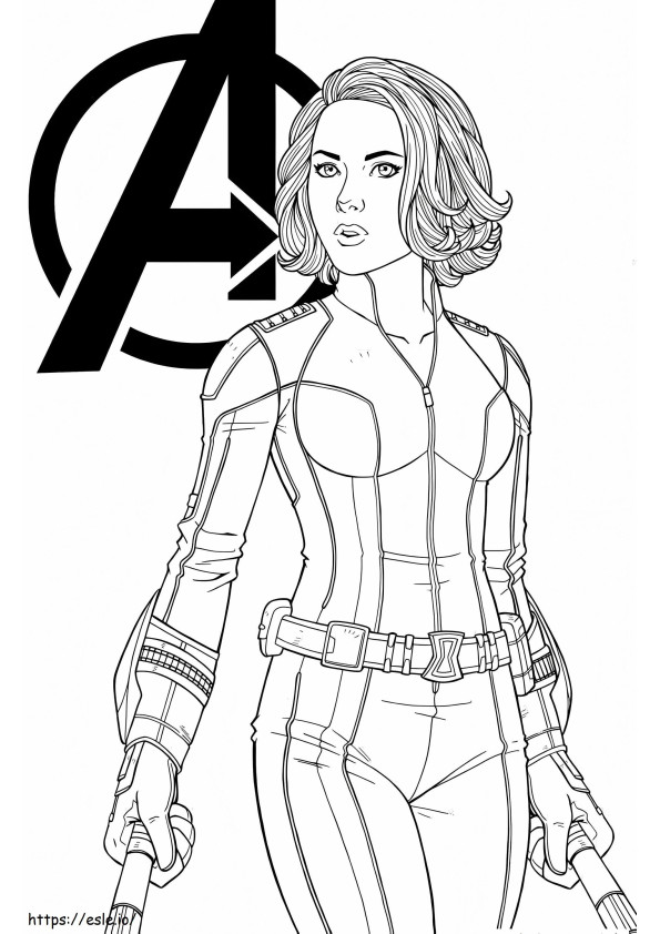 Black Widow Avenger coloring page