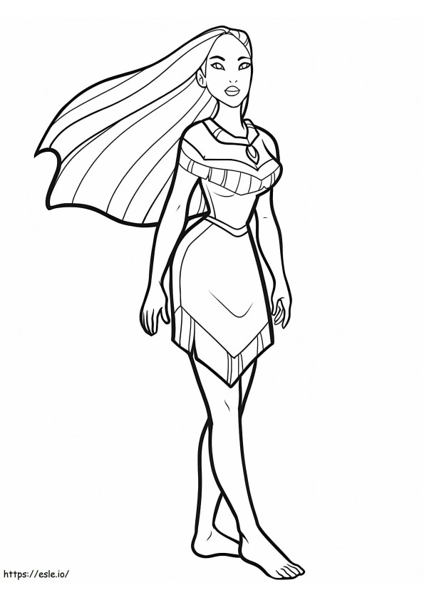 Pocahontas Standing coloring page